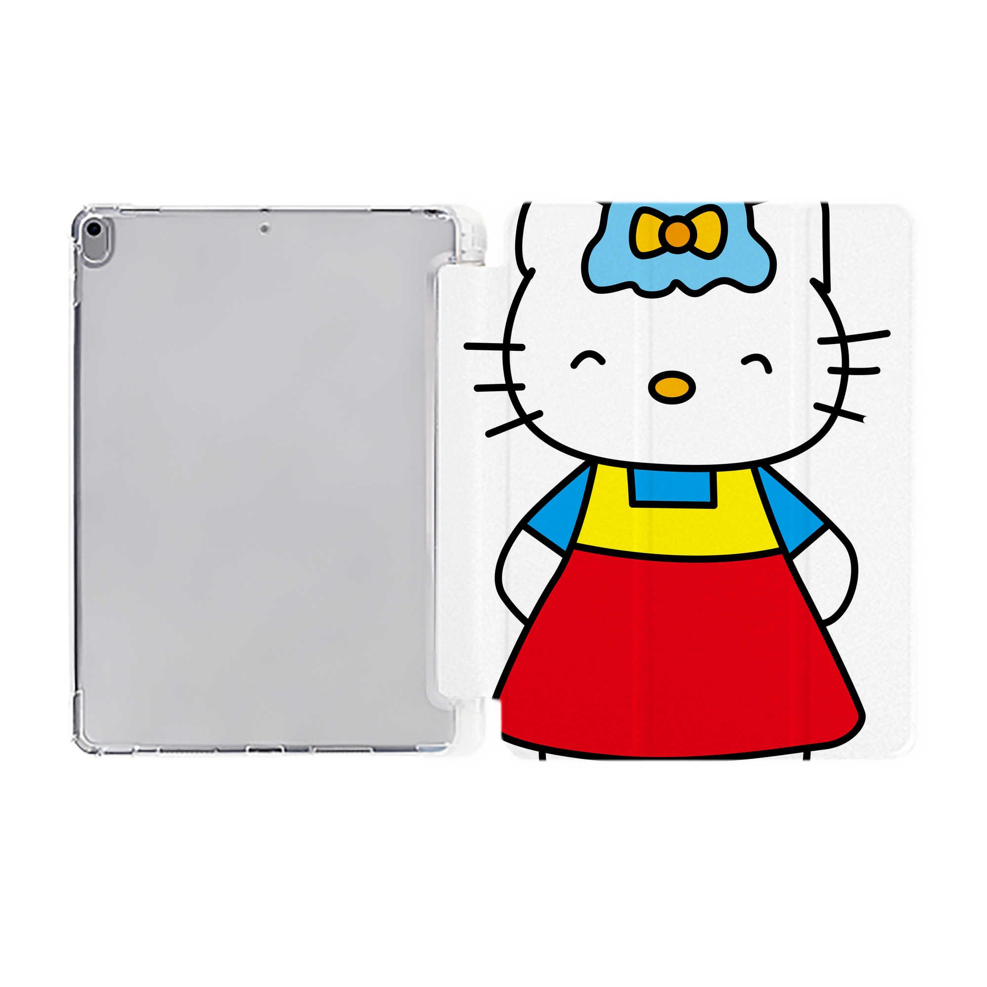 （画像用） Hello Kitty ハローキティ IPad ケース ペン収納付き 三つ折りスタンド PUレザー×シリコン 対応機種9.5/10.5/10.9インチ